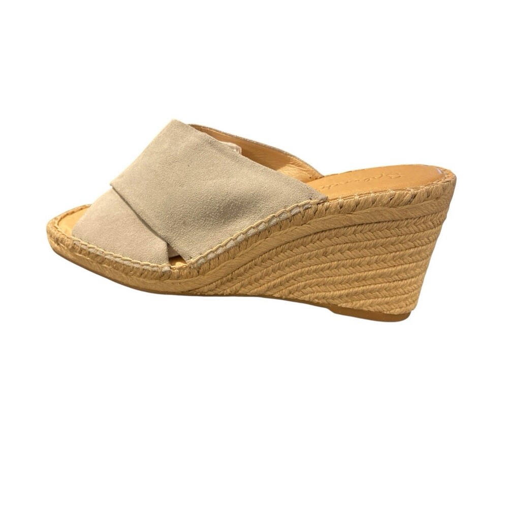Splendid Britt Size 9M Beige Suede Leather‎ Espadrille Wedge Sandals Slide - Picture 5 of 11